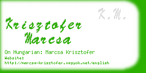 krisztofer marcsa business card
